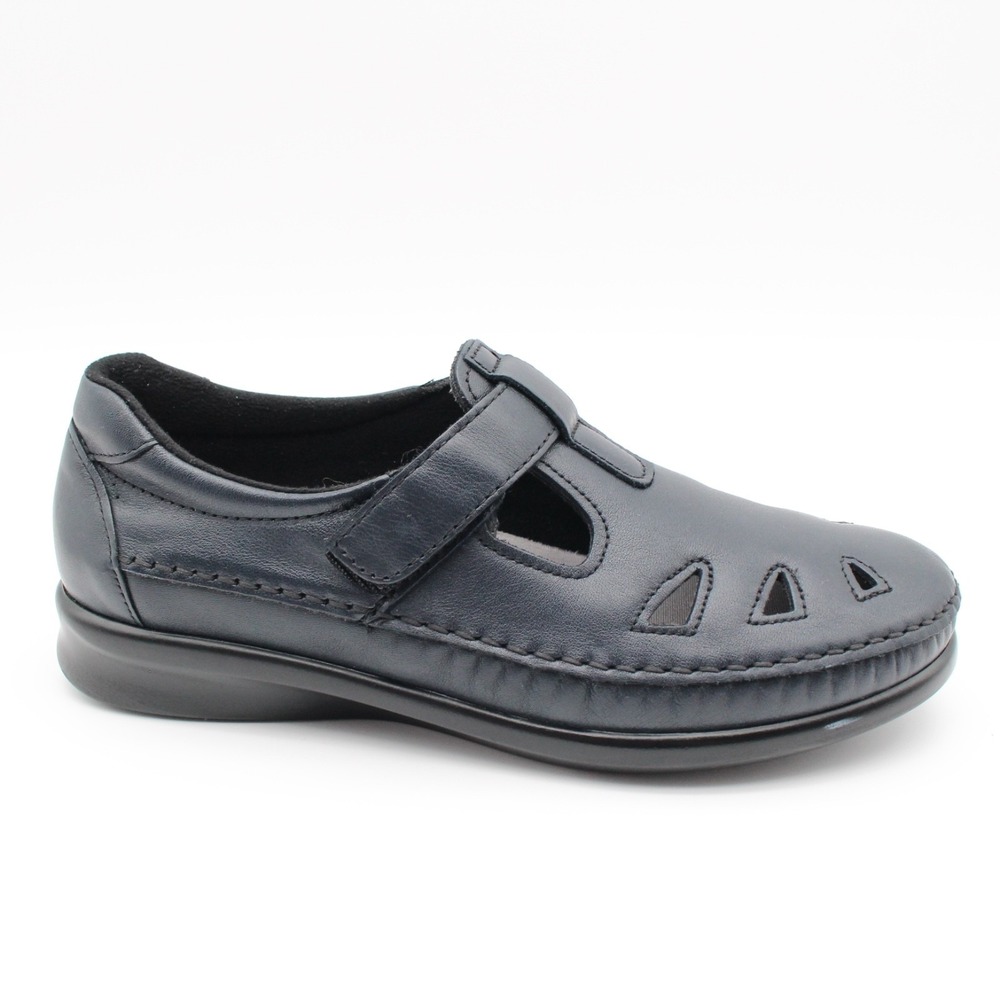 Sas Roamer Womens Size 7.5M Navy Blue Leather Slip On Loafers Shoes - Picture 2 of 11